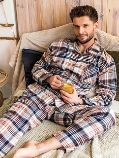 Pánske pyžamo Key MNS 443 B25 dĺžka/r 3XL-4XL so zipsom