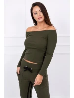 Súprava s dvojitými pruhmi v khaki farbe