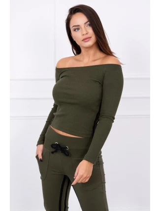 Súprava s dvojitými pruhmi v khaki farbe