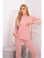 Dvojdielny sveterový set alpaka tmavo púdrovo ružový