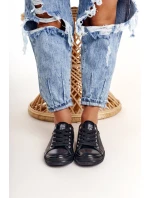 Damskie Skórzane Trampki Big Star Czarne V274871