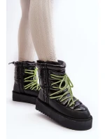 Śniegowce Damskie Na Grubej Podeszwie Wegańskie D.Franklin DFSH371007 Czarne