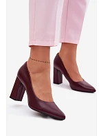 Lodičky na podpatku z eko kůže Sergio Leone PB216 bordó Lodičky na podpatku z eko kůže Sergio Leone PB216 bordó