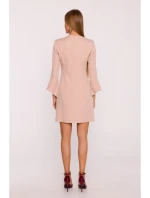 M876 Šaty so širokými manžetami - béžové