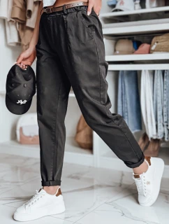 Dámske nohavice chinos s opaskom RELCIX black FashionStreet UY2584