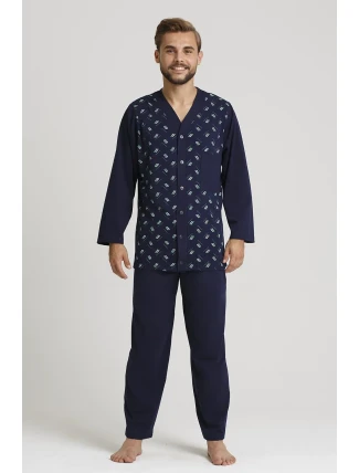 Pánske rozopínacie pyžamo Gucio dł/r M-2XL Pánske rozopínacie pyžamo Gucio dł/r M-2XL