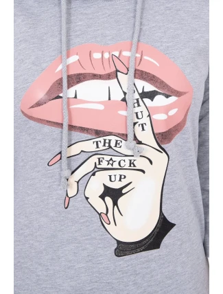 Šaty s dlhším chrbtom a farebnou potlačou šedej farby Šaty s dlhším chrbtom a farebnou potlačou šedej farby