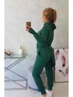 Mikinová súprava s dlhšou stranou tmavo zelená Mikinová súprava s dlhšou stranou tmavo zelená