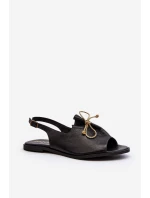 Kožené ploché sandále Zazoo 2898 black