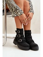 Ocieplane Botki Damskie Ze Zdobieniem Czarne Ciascia
