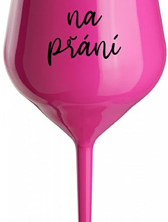 TEXT NA ŽELANIE - ružový nerozbitný pohár na víno 470 ml