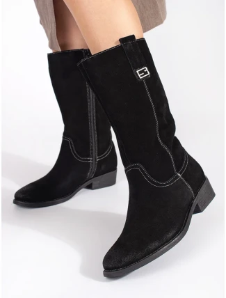 Praktické čierne topánky pre ženy na širokom podpätku Praktické čierne topánky pre ženy na širokom podpätku