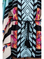 Netopierie šaty s viazaním v páse v mätovej farbe