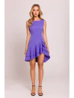 M850 Mini šaty s volánmi - svetlo fialové