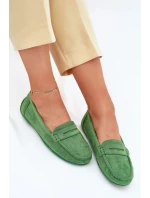 Dámske semišové mokasíny Lenvie - zelené
