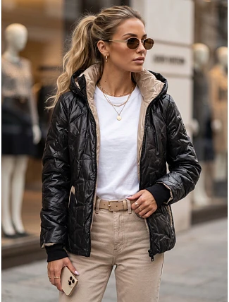 Dámska prechodná bunda s odnímateľnou kapucňou, čierna, FashionStreet TY5803 Dámska prechodná bunda s odnímateľnou kapucňou, čierna, FashionStreet TY5803