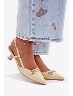 Ženské sandály na podpatku se špičatými špičkami Žluté Felessa