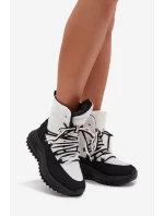 Dámske snežnice Big Star so zipsom - White/Black