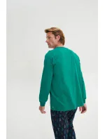 Pánske pyžamo s dlhým rukávom 19661 tmavomodré - Vamp