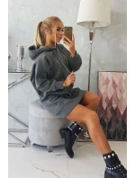 Zateplená mikina s vyšitým nápisom oversize graphite Zateplená mikina s vyšitým nápisom oversize graphite