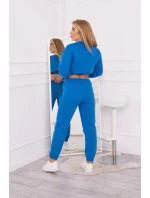 Hrejivá súprava s krátkou mikinou nevädzovo modrá