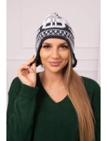 Dámska čiapka Maryla K406 biela+grafitová+tmavo šedá