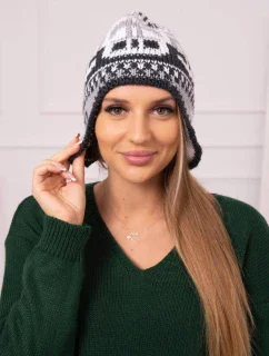 Dámska čiapka Maryla K406 biela+grafitová+tmavo šedá
