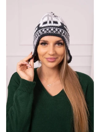 Dámska čiapka Maryla K406 biela+grafitová+tmavo šedá