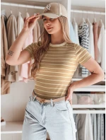 LINESS dámska pruhovaná základná ťavia košeľa FashionStreet RY2819 LINESS dámska pruhovaná základná ťavia košeľa FashionStreet RY2819