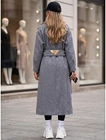 Dlhý dámsky kabát s opaskom, na prechodné obdobie, tmavomodrý, FashionStreet NY0775 Dlhý dámsky kabát s opaskom, na prechodné obdobie, tmavomodrý, FashionStreet NY0775