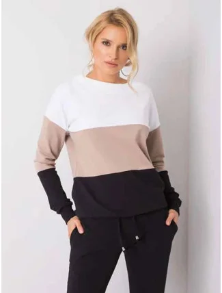 Dámska tenká tepláková súprava Rue Paris White Beige Black (5971) Dámska tenká tepláková súprava Rue Paris White Beige Black (5971)