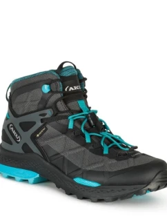 Dámska turistická obuv AKU Rocket Mid DFS GTX - black/turquoise