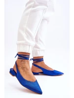 Wiązane Baleriny Z Dżetami Niebieskie Mavis