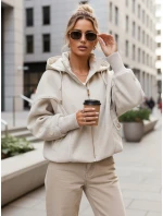Dámska prechodná bunda s odnímateľnou kapucňou béžová FashionStreet TY5639