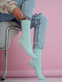 Dámské pruhované pastelové mentolové ponožky
