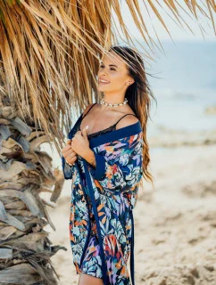 Župan Edna Námornícky modrý vzor - Eldar