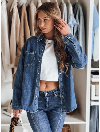Dámska džínsová košeľa OVERLLO modrá FashionStreet DY0454 Dámska džínsová košeľa OVERLLO modrá FashionStreet DY0454