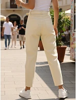 Dámske džínsy mom fit s vysokým pásom svetlo žlté FashionStreet UY2988