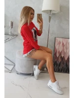 Americká dievčenská grafická blúzka červená S/M - L/XL