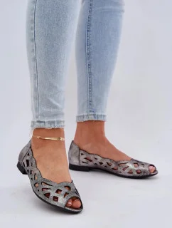 Dámske baleríny ASA136-8 strieborné - Jezzi