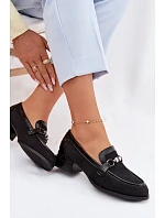 Dámské polobotky na podpatku s ozdobným detailem Černé Meliva Dámské polobotky na podpatku s ozdobným detailem Černé Meliva