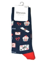 Vzorované pánske ponožky Steven art.136 Srdiečka