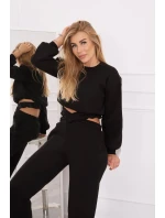 Zateplená súprava s krátkou mikinou čierna Zateplená súprava s krátkou mikinou čierna