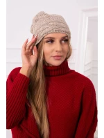 Fleecová čiapka Edyta K298 béžová