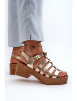Zazoo 40410 Dámske kožené sandále Gold