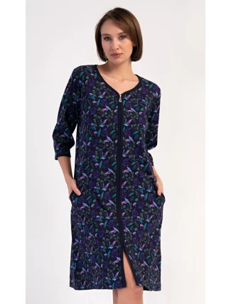 Dámske domáce šaty Hummingbird blue - Vienetta Dámske domáce šaty Hummingbird blue - Vienetta