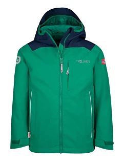 Trollkids Detská bunda Bergen pepper green/navy (610-327) detská bunda do dažďa pre chlapcov/dievčatá
