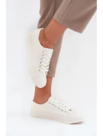 Ocieplane Niskie Trampki Damskie Big Star OO274927 Białe