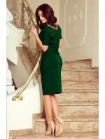 Dámske šaty v fľaškovo zelenej farbe s krátkymi rukávmi model 7606649 Dámske šaty v fľaškovo zelenej farbe s krátkymi rukávmi model 7606649