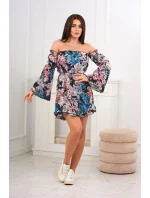 Španielske kvetinové šaty čierne